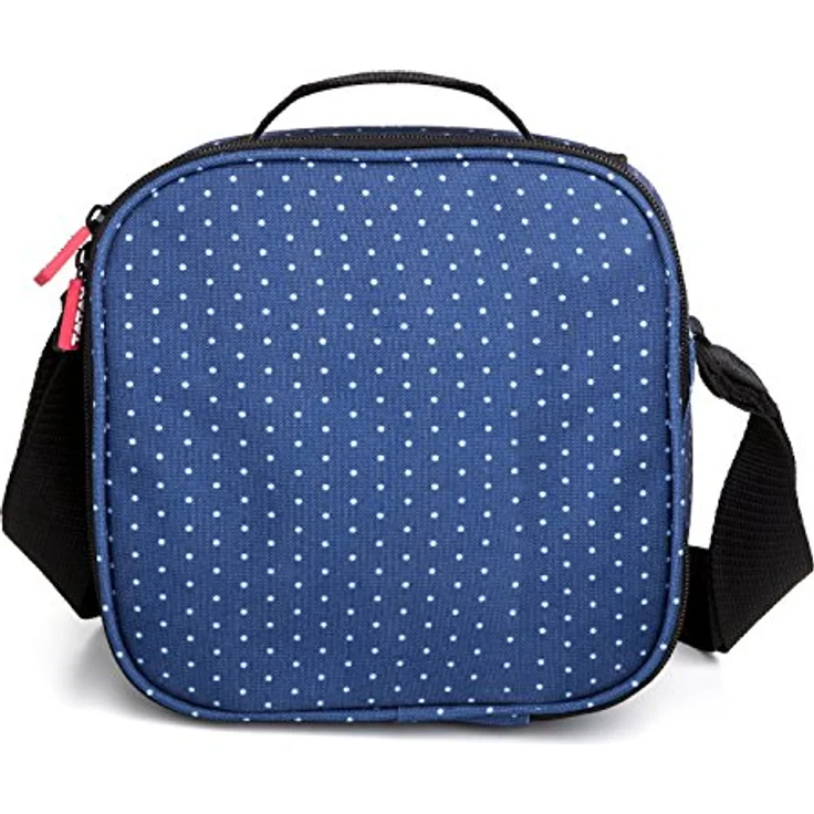 Tatay Kühltasche Klein, 3L Kapazität, 4 Kunststoff Frischaltendosen (2 x 0,5 l, 2 x 0,2 l) BPA frei, Blau mit Punkten. Messen 22,5 x 10 x 22 cm – Bild 4