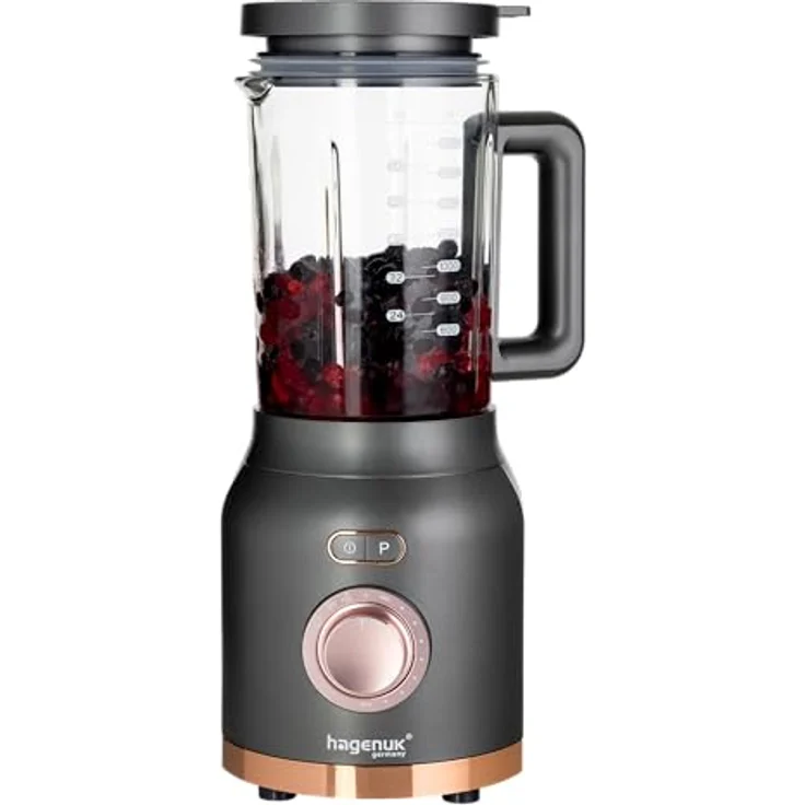 HAGENUK 2in1 Powermixer und Smoothiemaker | 1200 Watt | Glasbehälter 1,8 Liter | To-Go-Becher aus Tritan Kunststoff | BPA Frei – Bild 3