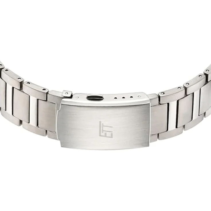 ETT Eco Tech Time EGT-11708-52M, Herren Solar Funkuhr mit Titan Armband, dunkelgraues Zifferblatt und goldenen Akzenten, wasserdicht bis 5 Bar – Bild 3
