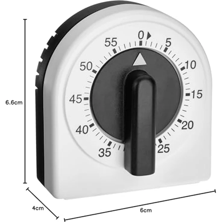 TFA Dostmann Analoger Küchen-Timer Eieruhr Weiß-Schwarz analog – Bild 3