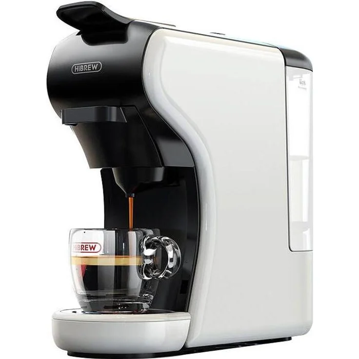 HiBREW H1A, 4-in-1 Kapselkaffeemaschine mit 19 Bar Druck, kompatibel mit Nespresso und Dolce Gusto, weiss
