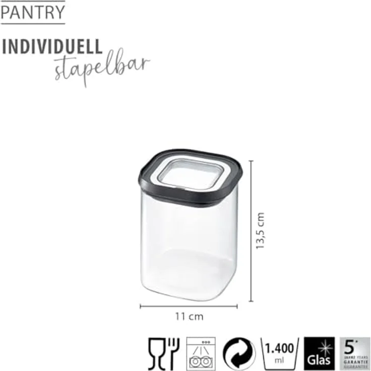 Gefu Vorratsdose PANTRY, 900 ml transparent/klar – Bild 3