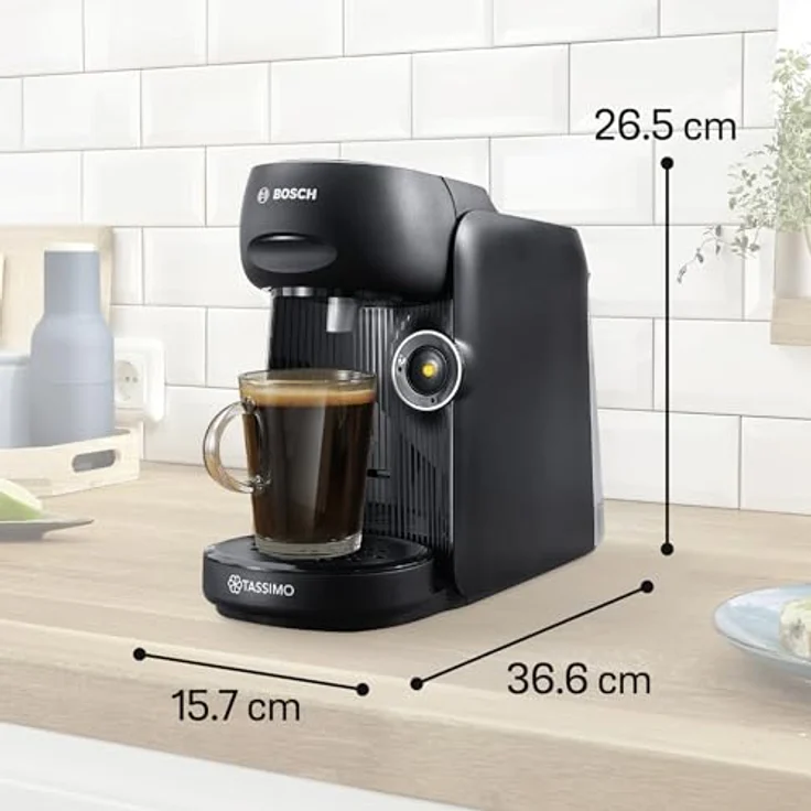 TASSIMO Kapselmaschine finesse friendly TAS162E, intensiverer Kaffee auf Knopfdruck, One-Touch Bedienung, über 70 Getränke, nachhaltig, schwarz/schwarz – Bild 2