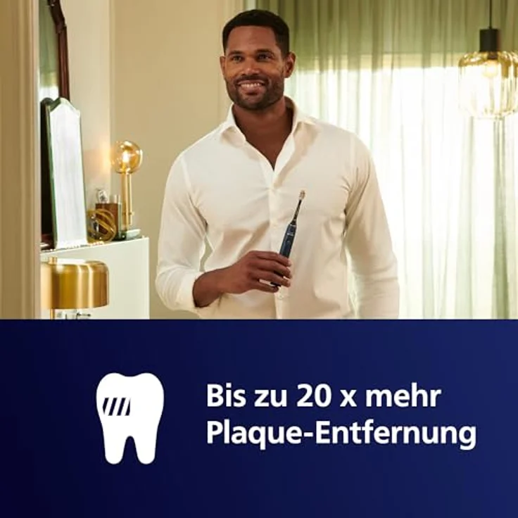 Philips Sonicare DiamondClean 9900 Prestige, elektrische Zahnbürste mit SenseIQ Technologie, App, 5 Putzmodi, 3 Intensitätsstufen, Ladeetui, dunkelblau, Modell HX9992/45 – Bild 2