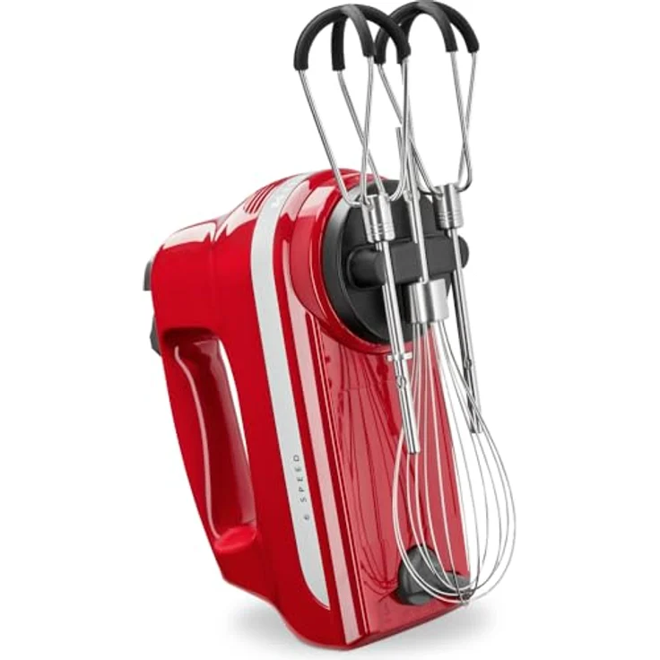 KitchenAid 5KHM6118EER Handmixer mit Flexi-Rührern, neues Modell 2022, 85 Watt, 6 Geschwindigkeiten, empire rot – Bild 4