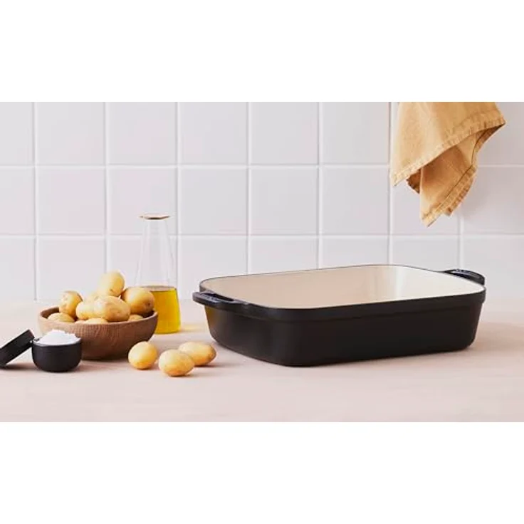 Le Creuset Signature Gusseisen-Bratreine, 33 cm, Rechteckig, Für alle Herdarten und Induktion geeignet, Volumen: 4,9 l, Schwarz – Bild 6