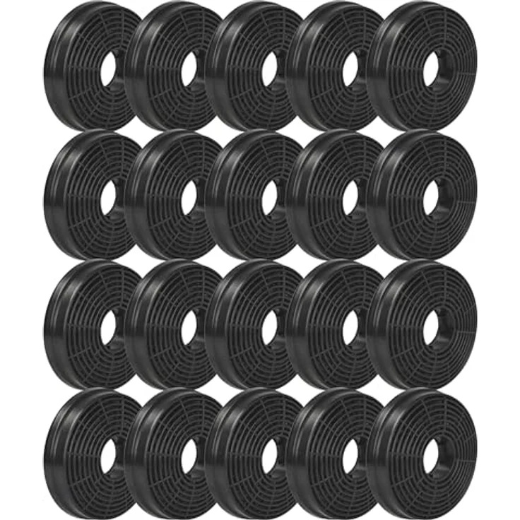 vhbw 20x Aktivkohlefilter, kompatibel mit Rosieres RHT63002LRB, 10,5 cm, schwarz - zuverlässiger Ersatzfilter für Dunstabzugshaube – Bild 1