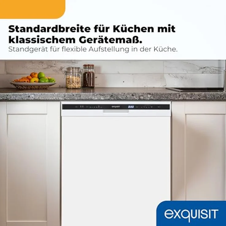Exquisit PLUS GSP56312-030E, Geschirrspüler 60 cm, 12 Maßgedecke, Unterbaufähig, Startzeitvorwahl, 11 Liter, weiss – Bild 4