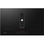 Respekta Kochfeldabzug Backdraft Downdraft Muldenabzug Induktion 83 cm Calima, Touch-Control-Bedienung, 4 separate Kochzonen, Bridge-Funktion, teilgeführte Umluft, integrierter Dunstabzug, inkl. Kohlefilter-Set, schwarz