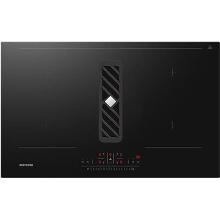 Respekta Kochfeldabzug Backdraft Downdraft Muldenabzug Induktion 83 cm Calima, Touch-Control-Bedienung, 4 separate Kochzonen, Bridge-Funktion, teilgeführte Umluft, integrierter Dunstabzug, inkl. Kohlefilter-Set, schwarz – Bild 1