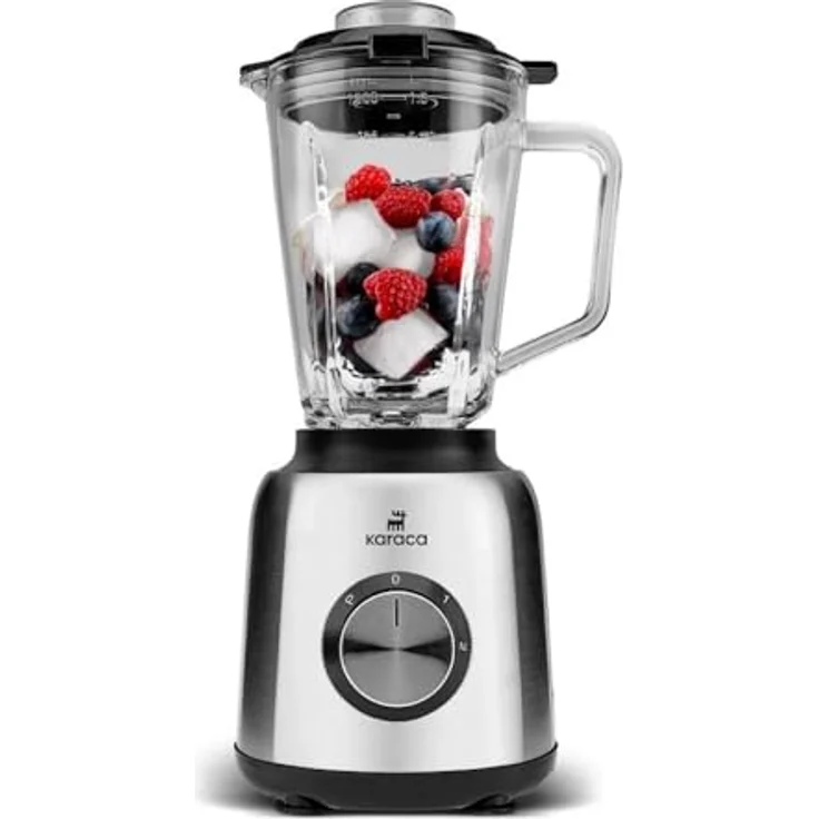 Karaca Inox 1,5 L Glasbehälter Smoothie Blender, Edelstahl-Standmixer mit leistungsstarkem Motor und Edelstahlklingen – Bild 4