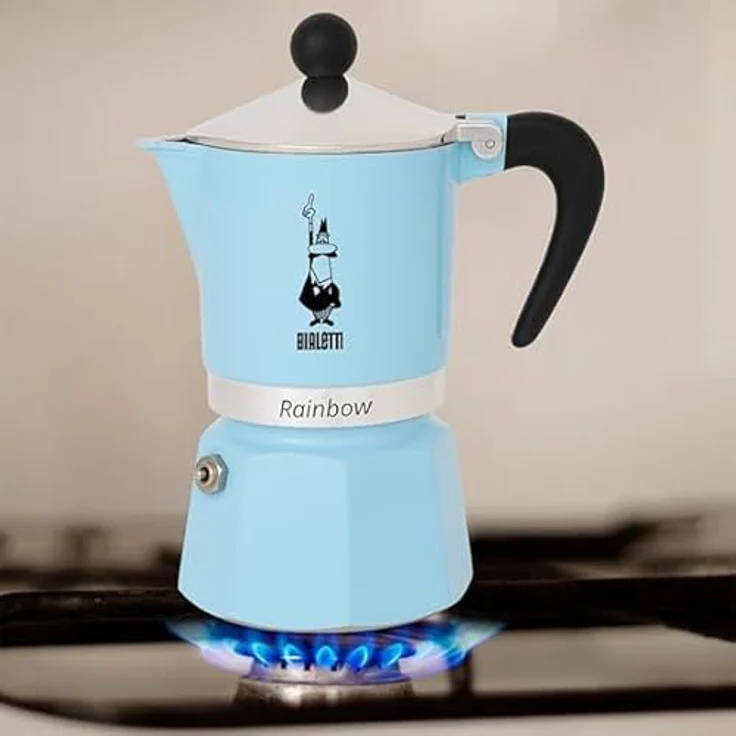 Bialetti Espressokocher Rainbow für 6 Tassen, Blau, Espressokanne – Bild 5