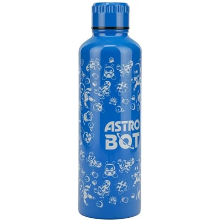 Paladone Astro Bot Metall-Wasserflasche, 500 ml Edelstahlflasche mit Schraubverschluss, auslaufsicher, blau – Bild 4