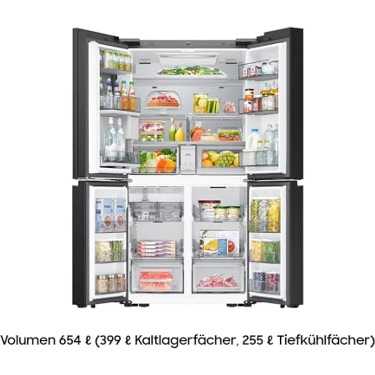Samsung RM90F67CECEF Kühl-Gefrier-Kombination, 654 Liter, French Door, Glam Deep Charcoal, AI Hybrid Cooling, Smart Home Steuerung – Bild 4