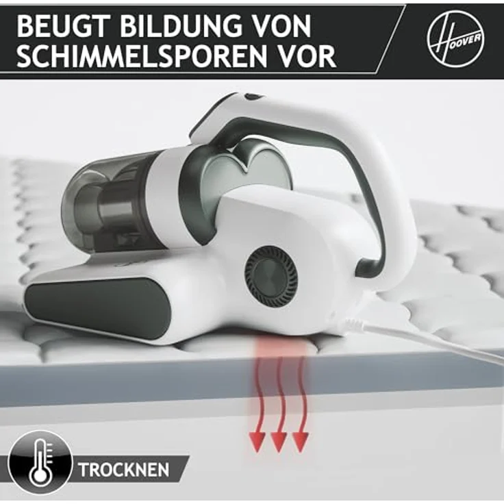 Hoover Milbensauger für Matratzen & Polster, mit Staubsensor & UV-Licht zur Entfernung von Staubmilben, Bakterien, Allergenen I Polsterreiniger Gerät mit Trockenfunktion gegen Schimmel [HMC510UV] – Bild 5