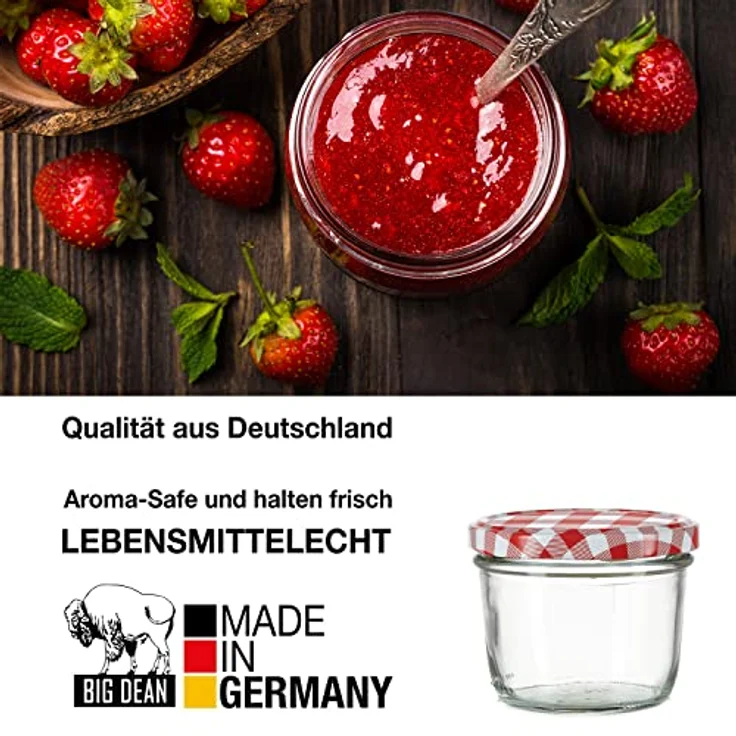 Thats Shopping 12x Einmachgläser 230 ml für Pasteurisierung TO 82 Marmelade – Bild 4