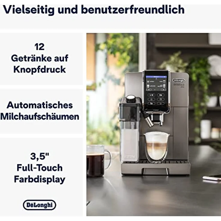 De'Longhi Dinamica Plus ECAM 376.95.T Kaffeevollautomat Titanium – Bild 2
