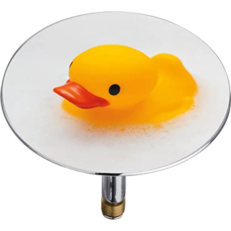WENKO Badewannenstöpsel Pluggy® XXL Duck - Abfluss-Stopfen, für alle handelsüblichen Abflüsse, Kunststoff, 7.5 x 6 x 7.5 cm, Mehrfarbig – Bild 1