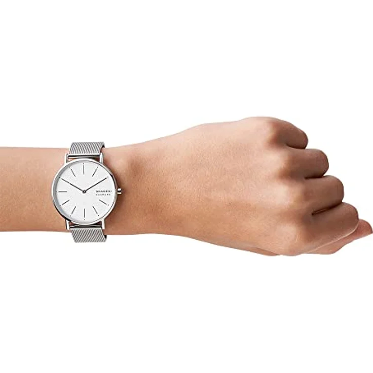 Skagen Damenuhren Signatur, Zweizeiger Uhrwerk, 38mm Silbernes Edelstahlgehäuse mit EdelstahlMesh Armband, SKW2785 – Bild 2