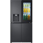 LG GMG960EVJE Multi-Door mit InstaView, Eis-, Crushed Ice- und Wasserspender, 635 L Kapazität, Fensteranschluss, Essence Black Steel