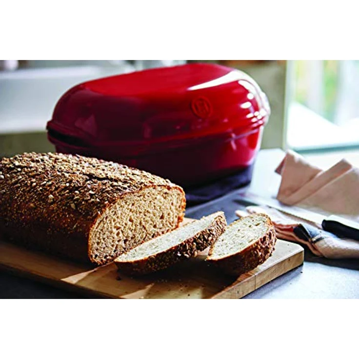 Emile Henry EH795501 Holzkohle-Brotbäcker, feuerfeste Keramik, 34,5 x 22,6 x 8,6 cm, schwarz – Bild 5