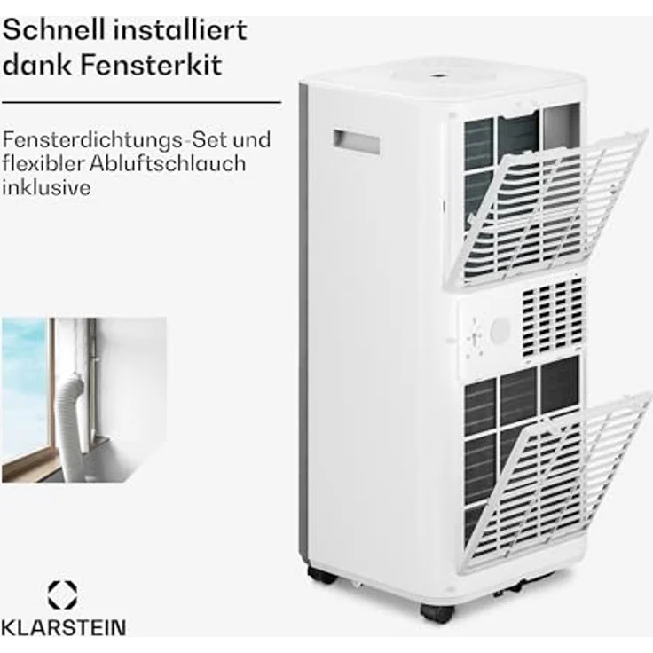 Klarstein AireLux Mobile Klimaanlage 9.000 BTU, 3-in-1: Kühlung, Entfeuchter & Ventilator, für Räume bis 33 m², Smart App & Sprachsteuerung, Grau – Bild 6