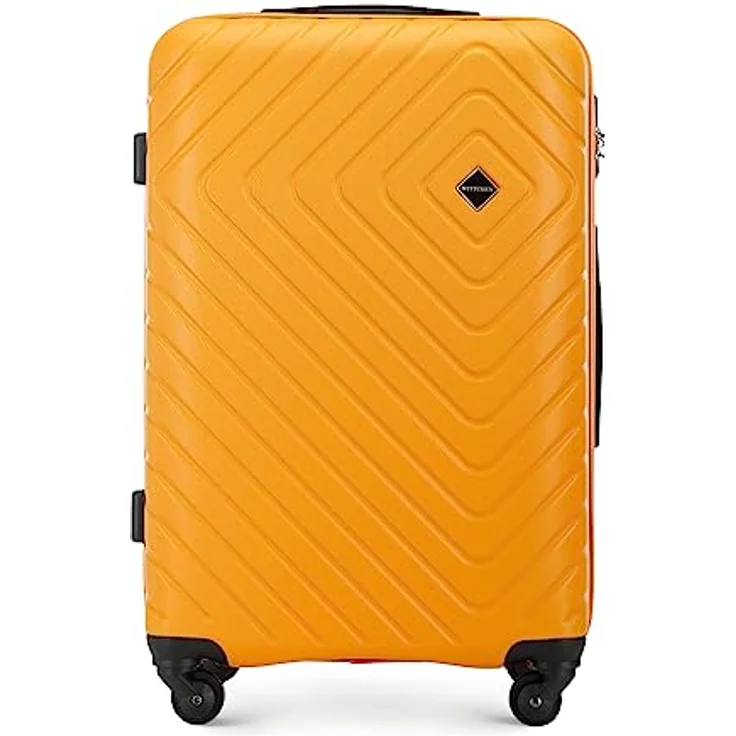 WITTCHEN Cube line Mittelgroßer Koffer ABS Mit Geometrischer Prägung 4 Lenkrollen Teleskopgriff Kombinationsschloss Größe M Orange – Bild 1