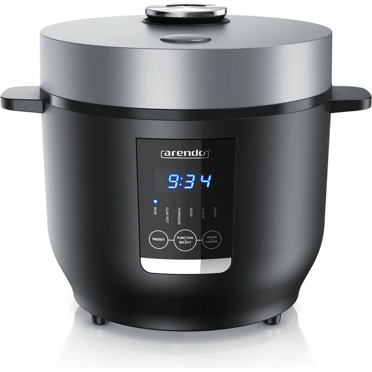 Arendo Reiskocher, Digitaler Dampfgarer, 5 Kochprogramme, Timer, Warmhaltefunktion, Display