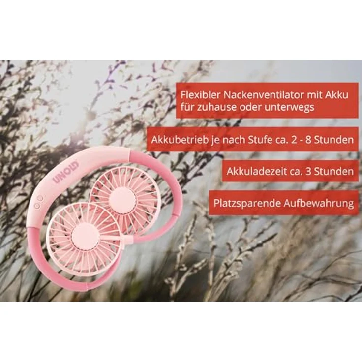 Unold Nackenventilator 86690 weiß Pink (36553017827) – Bild 4