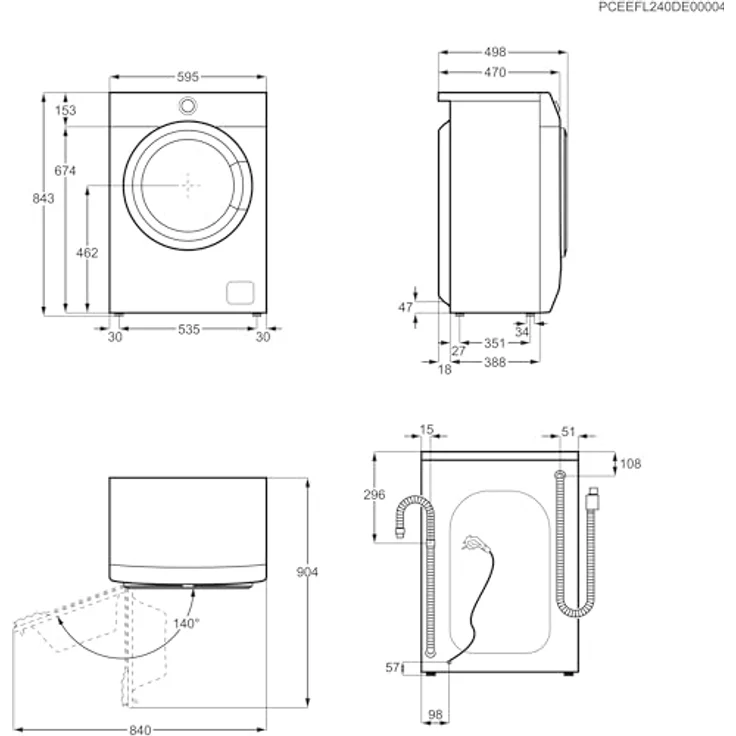 AEG LSR6FA75470 Slim Waschmaschine 7 kg, Tiefe 49 cm, A+++ mit Nachlegefunktion und Invertermotor – Bild 2