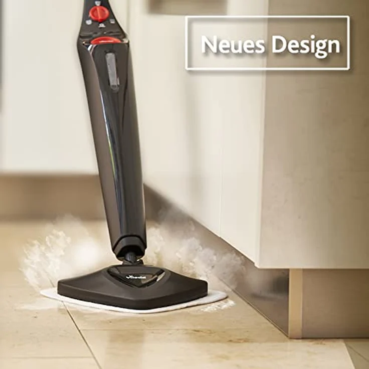 Vileda Steam Plus Dampfreiniger, 1.550 Watt, mit 1x Mikrofaserbezug und 1x PowerPad, schwarz – Bild 3