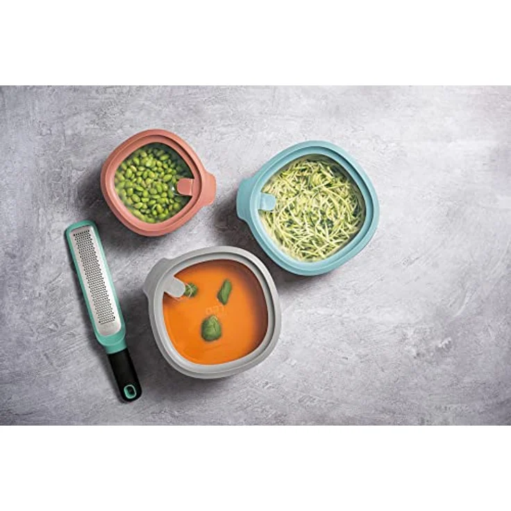 BergHOFF LEO 3er-Set Frischhaltedosen mit Deckel, spülmaschinenfest, mikrowellen- und gefriergeeignet, neutraler Ton – Bild 4