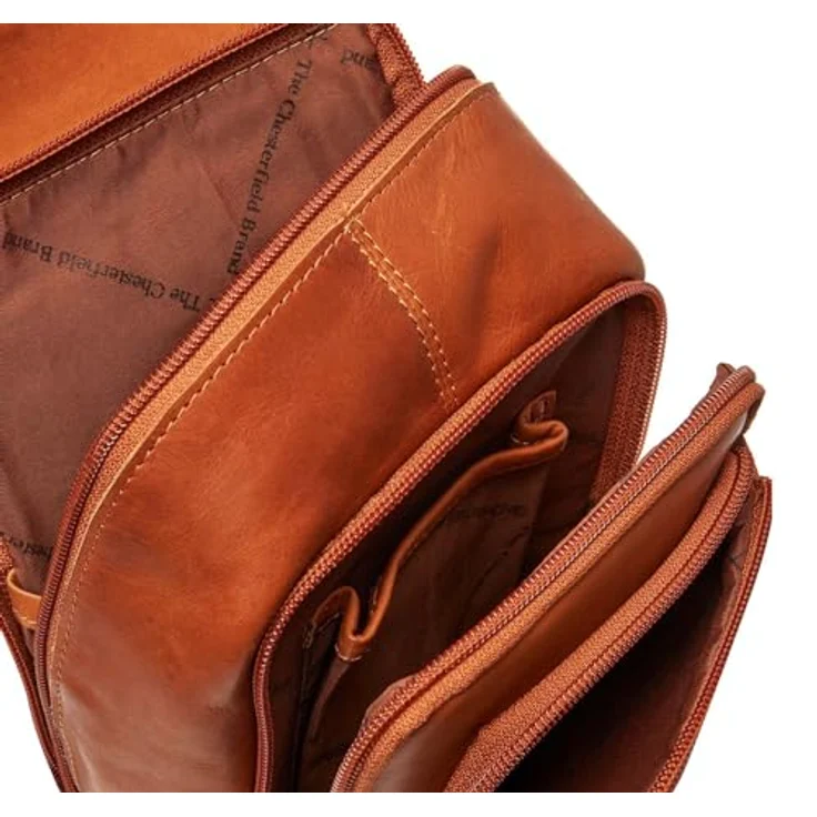 The Chesterfield Brand Bodybag Riga 0284, Handtasche aus gewachstem Rindleder im urbanen Vintage-Look, Braun – Bild 3
