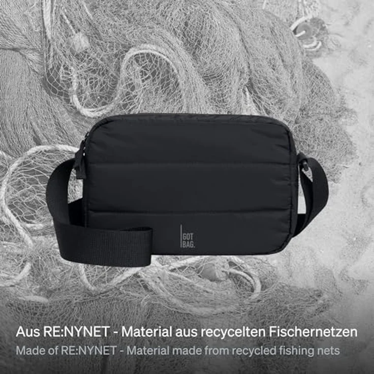 Got Bag Puffer Crossbody Bag BA0251MO-100, Umhängetasche aus recycelten Materialien, schwarz, 2,4l, wasserabweisend – Bild 2