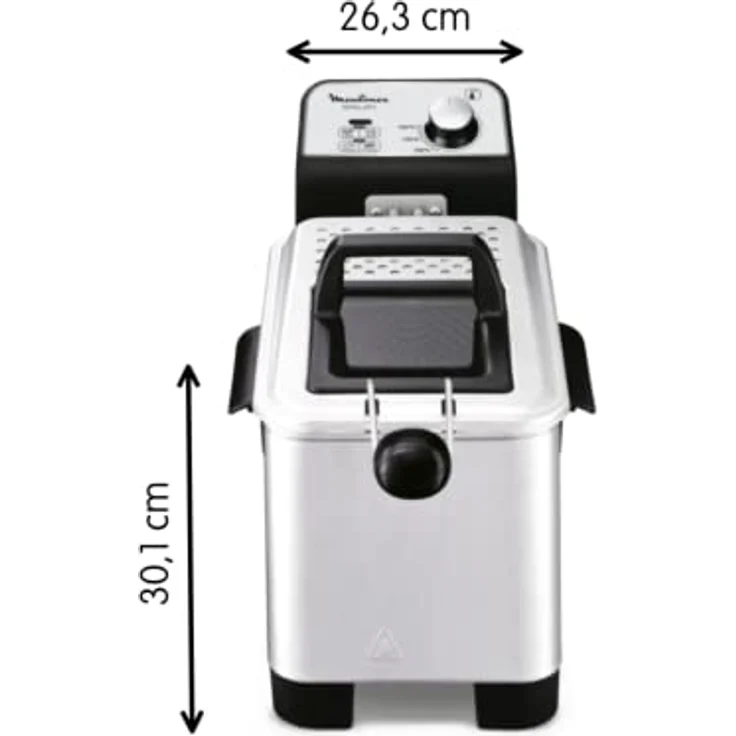 Moulinex Easy Pro 3 l Fritteuse, klassisch, 2.300 W, 2 Frittierstufen, verstellbares Thermostat, 600 g, silberfarben – Bild 8