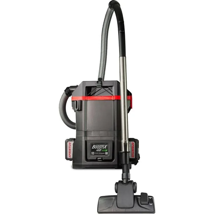 SPRiNTUS BoostiX iGO ZERO, Akku-Rucksacksauger mit 5 Ah Akku, bürstenlosem EC-Motor, 90 Minuten Laufzeit und HEPA 13-Filtersystem