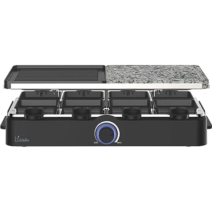 bikitchen grill 950 Raclette, mit Natursteingrill, Pfännchen, für 8 Personen, 1400 W