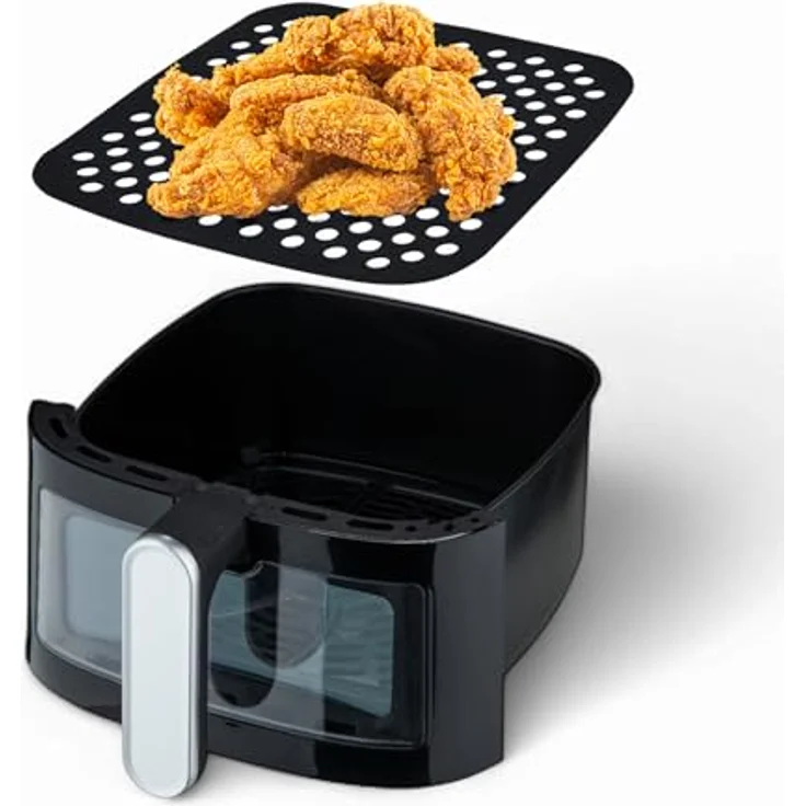 MasterPRO FOODIES COLLECTION, Set mit 2 Silikon-Backmatten für Heißluftfritteuse, 19 x 19 cm, 100% antihaftbeschichtet, gleichmäßige Wärmeverteilung, leicht zu reinigen – Bild 2