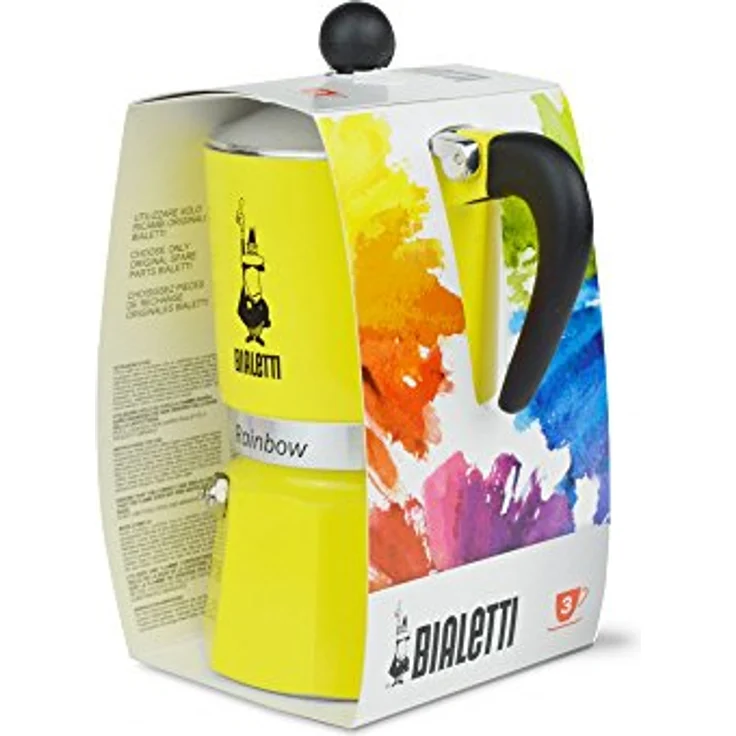 Bialetti Rainbow Espressokocher, Aluminium, gelb, 3 Tassen – Bild 4