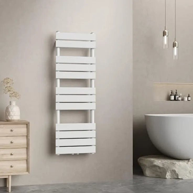 Neu.Haus Voss, Handtuchheizkörper, Weiss, 120x40cm, 528 W Heizleistung, 12 Lamellen