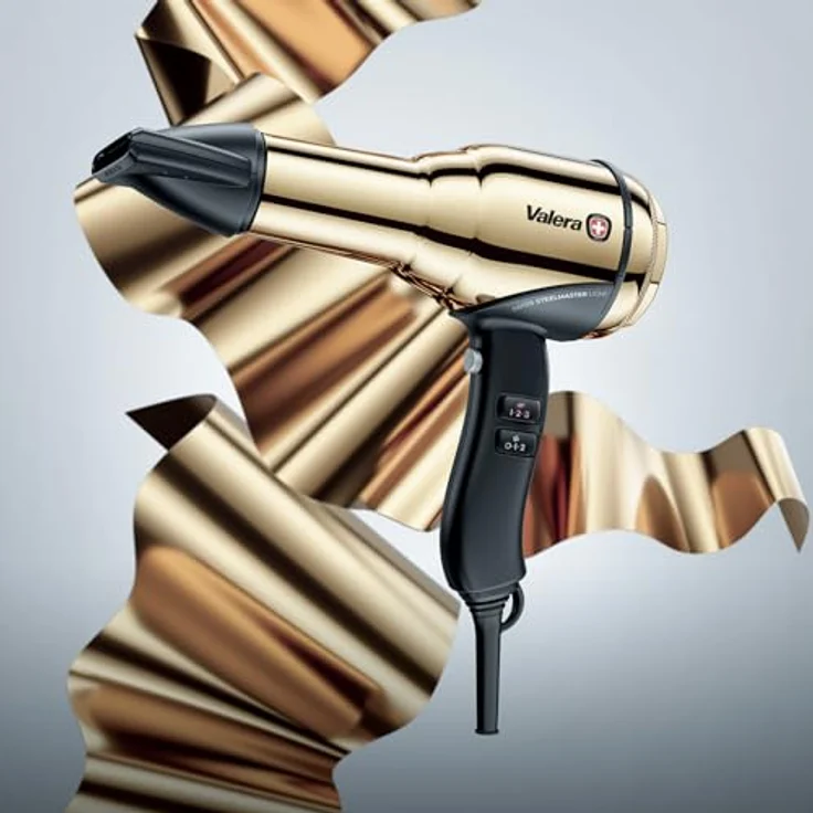 Valera, Swiss Steel Master Light, professioneller Haartrockner aus goldfarbenem Stahl, leichter Föhn mit leistungsstarkem Motor, 3 Temperaturstufen, Ionen-Generator, 2100 W – Bild 4