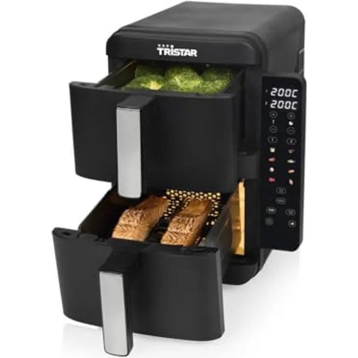 Tristar FR-9074, Vertikale Heißluftfritteuse mit 9 l Volumen, 2 Kochzonen und 2400 W Leistung – Bild 5