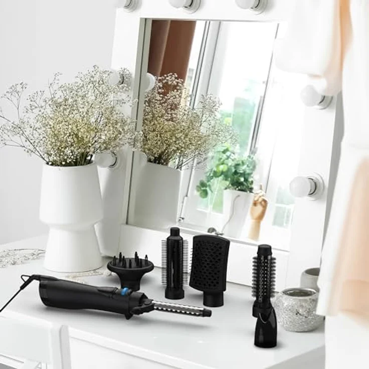 Homedics PROGLOSS AIRSTYLE, Warmluftbürste mit 6 Aufsätzen, 1200 Watt, Ionen-Technologie, regelbare Temperatur – Bild 8