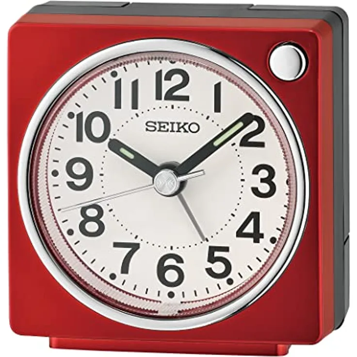 Seiko Clocks Wecker QHE196R, Kunststoff mit Zifferblattbeleuchtung, Piep-Alarm und Schlummerfunktion, 6,6 x 6,4 x 3,6 cm