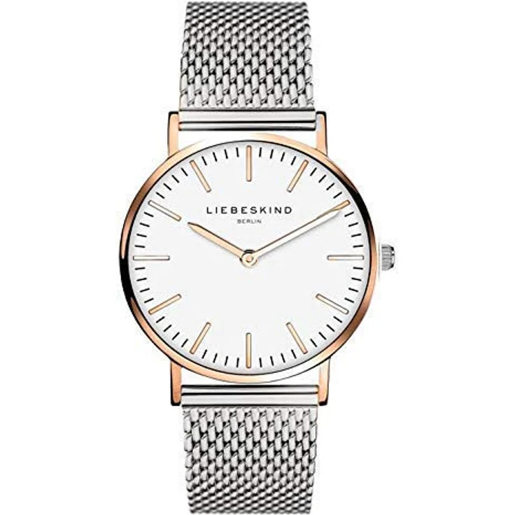 Liebeskind Berlin Damenuhr Analog Quarz LT-0104-MQ, 34 mm Gehäuse, Edelstahl Milanaiseband, kratzunempfindliches Mineralglas