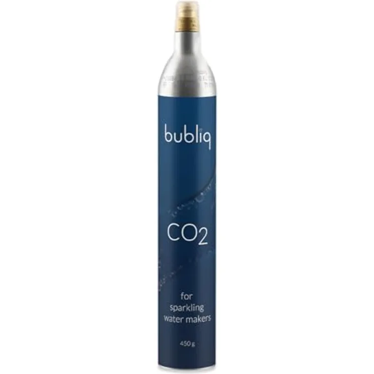 bubliq 63L CO2-Zylinder für Wassersprudler, 450 g Kohlensäure (+25 g extra), kompatibel mit Schraub-Gaszylindern, TÜV-geprüft