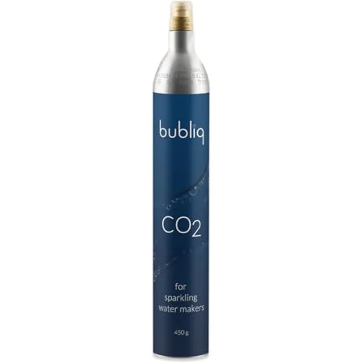 bubliq 63L CO2-Zylinder für Wassersprudler, 450 g Kohlensäure (+25 g extra), kompatibel mit Schraub-Gaszylindern, TÜV-geprüft – Bild 1