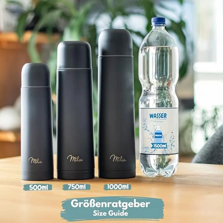 Milu Thermoskanne 1000ml + Silikon Reinigungsbürste Farbe: Schwarz – Bild 5