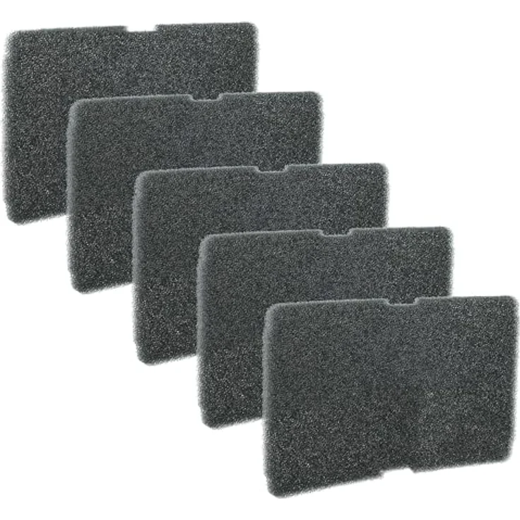 vhbw 5x Schwammfilter, kompatibel mit Blomberg TKF 7454 WE30, passgenauer Ersatzfilter, schwarz, 243 x 151 x 11 mm – Bild 1