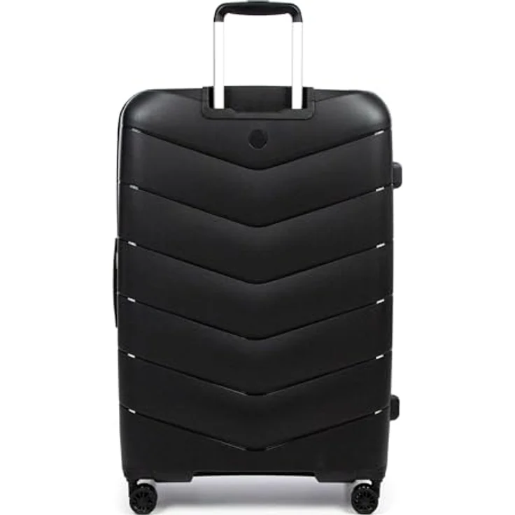 EMILY & NOAH Trolley E&N Travelbestie Werner 70402, 95 l Damen Koffer aus robustem Polypropylen mit 4 Doppelrollen und TSA-Schloss, schwarz – Bild 3